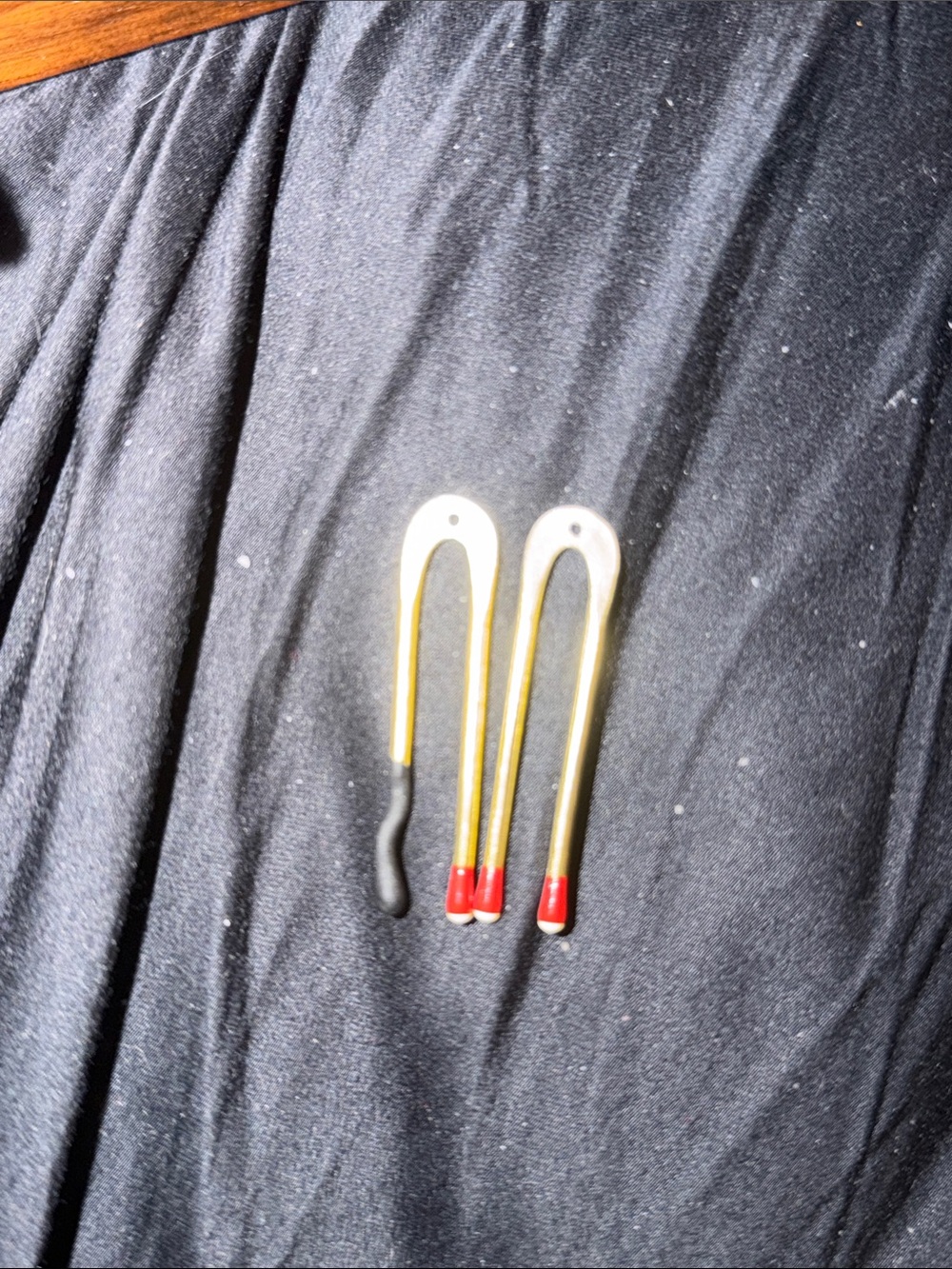 Gold Tone U-Shaped Hair Tools with Red Tips